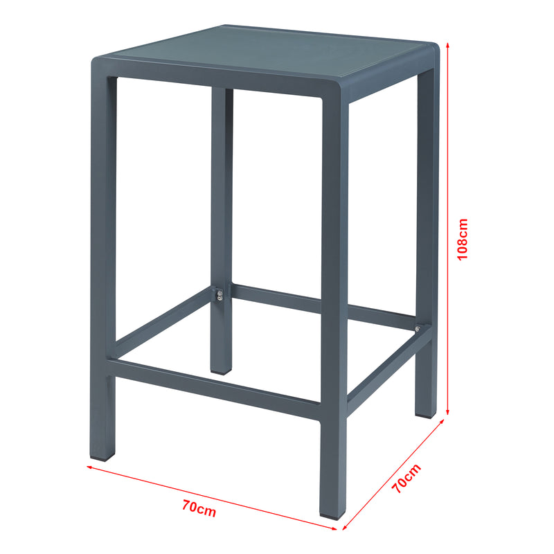 Maatschets Tuinbartafel Avise 108x70x70 cm antraciet casa.pro