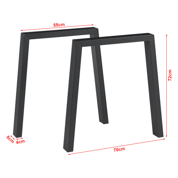 Stalen onderstel Kraftisried set van 2 tafelpoot 72x70 cm zwart [en.casa]