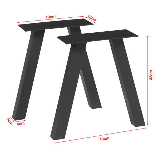 Stalen onderstel Mariager set van 2 tafelpoot 42x40 cm zwart [en.casa]