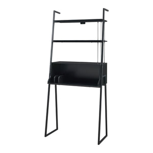 Bureau Storfjord met planken 183,5x80x40 cm zwart [en.casa]