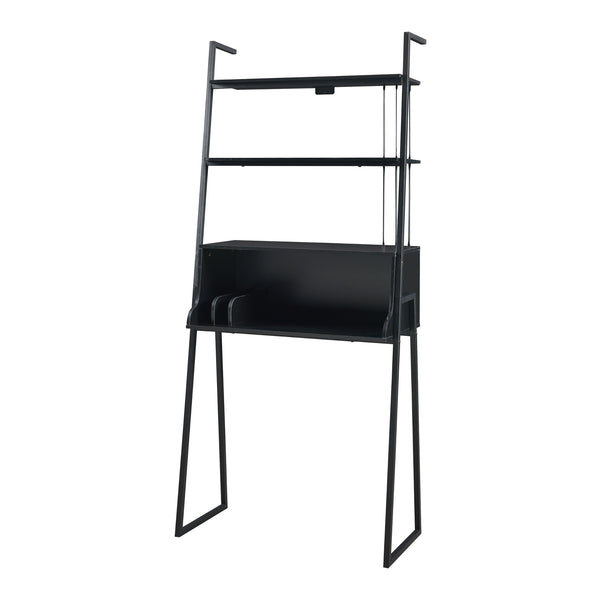 Bureau Storfjord met planken 183,5x80x40 cm zwart [en.casa]