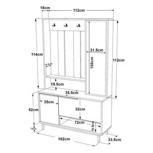Halmeubel Kvænangen halkast 178x112x35,5 cm eikenkleurig en zwart [en.casa]