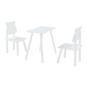 Kindertafel met 2 kinderstoelen Panjang wit [en.casa]