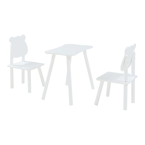 Kindertafel met 2 kinderstoelen Panjang wit [en.casa]