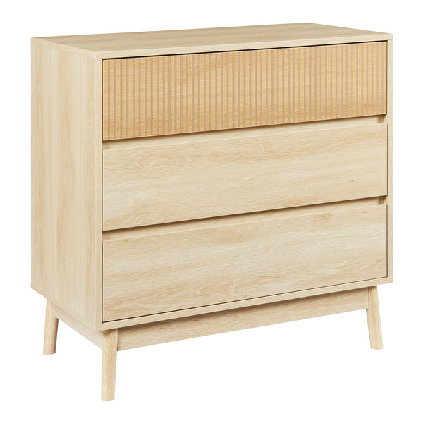 Ladekast Landskrona commode met 3 lades 79,5x80x40 cm eikenkleurig [en.casa]