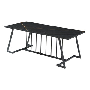 Salontafel Nospoo marmerlook zwart 120x60x46 cm [en.casa]