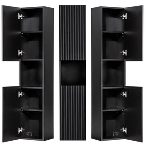 Badkamerkast Newport kolomkast 140x30x25 cm zwart [en.casa]