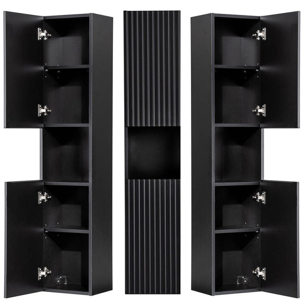 Badkamerkast Newport kolomkast 140x30x25 cm zwart [en.casa]