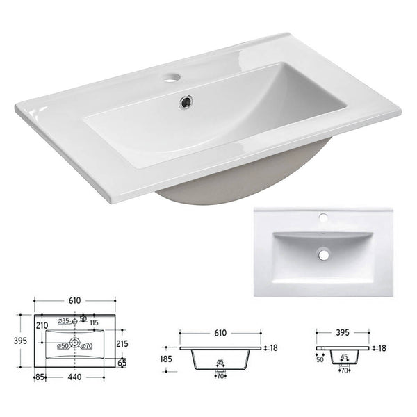 Badkamermeubelset Newport 4-delig voor wandmontage houtkleurig [en.casa]