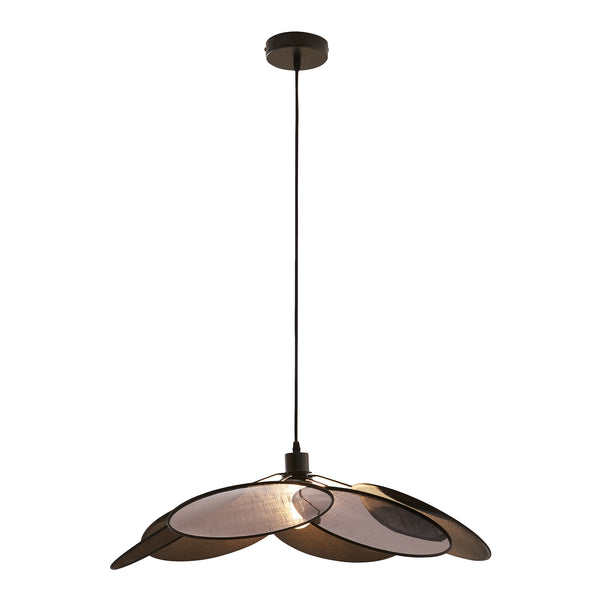 Hanglamp Blackwood E27 bloemvorm zwart lux.pro