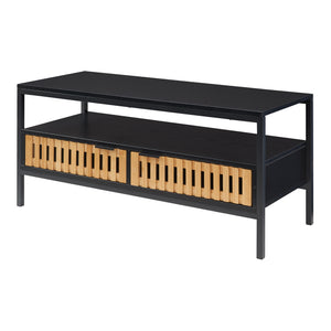 Salontafel Luniehti zwart en naturel 100x40x48 cm [en.casa]
