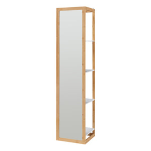 Open kast met spiegel As 170x40x35 cm naturel en wit [en.casa]