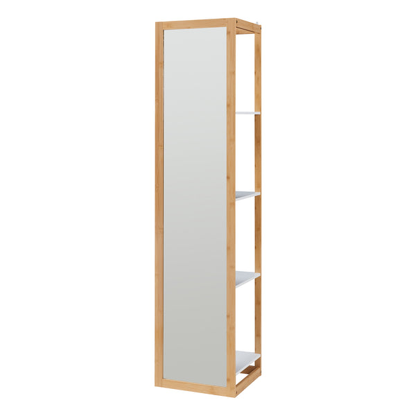 Open kast met spiegel As 170x40x35 cm naturel en wit [en.casa]
