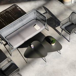 Salontafel set Aymavilles 2-delig tuintafels antracietgrijs casa.pro