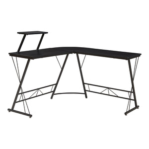 Bureau Yremso L-vormig 122x122x98 cm zwart [en.casa]