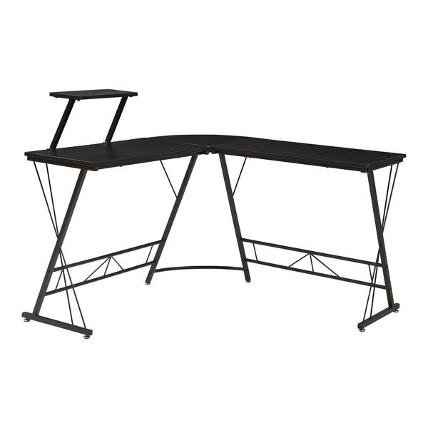 Bureau Yremso L-vormig 122x122x98 cm zwart [en.casa]