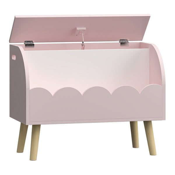 Speelgoedkist Vestnes roze en wit 60x30x44 cm [en.casa]