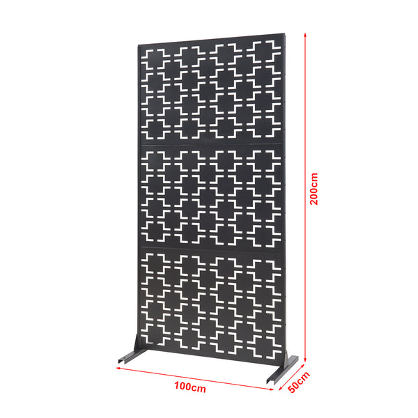 Scheidingswand Aaskis zwart 200x100x50 cm casa.pro