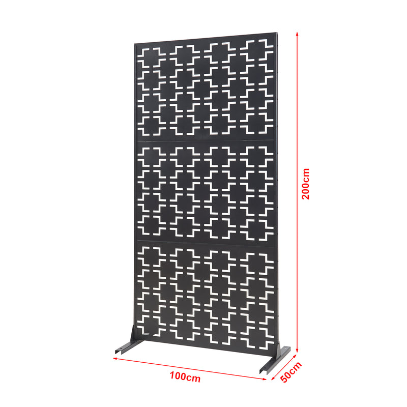 Maatschets Scheidingswand Aaskis zwart 200x100x50 cm casa.pro