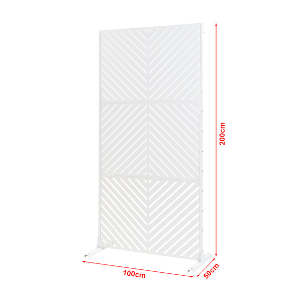 Scheidingswand Kekan wit 200x100x50 cm casa.pro