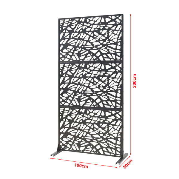 Scheidingswand Poskind zwart 200x100x50 cm casa.pro