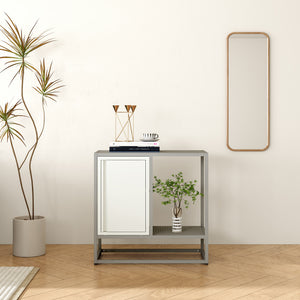 Sideboard Burlöv dressoir 70x72x35 cm grijs en wit [en.casa]