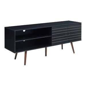 Tv meubel Vare 160x40x66 cm zwart en walnootkleurig [en.casa]