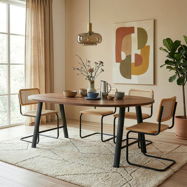 Tafelonderstel set Hullem A vorm 72x70 cm zwart [en.casa]