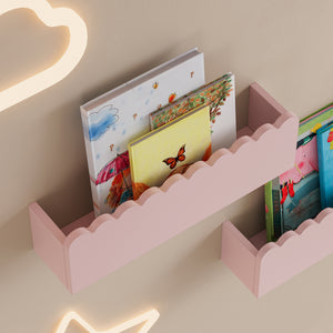 Wandplankenset Vestnes 2-delig 40x10x10 cm roze [en.casa]