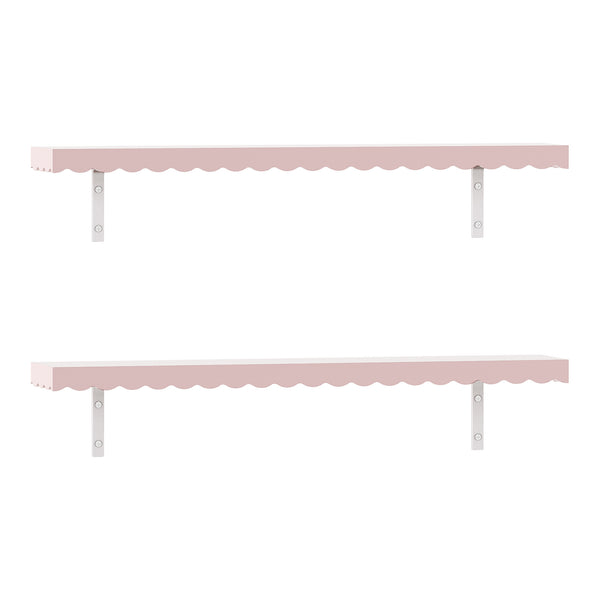 Wandplankenset Vestnes 2-delig 80x17x15 cm roze [en.casa]