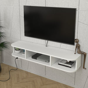 Tv-meubel Oundsvas zwevend wit 120x30x19 cm [en.casa]