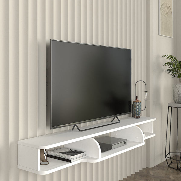 TV meubel Aar zwevend 135x30x16 cm wit [en.casa]