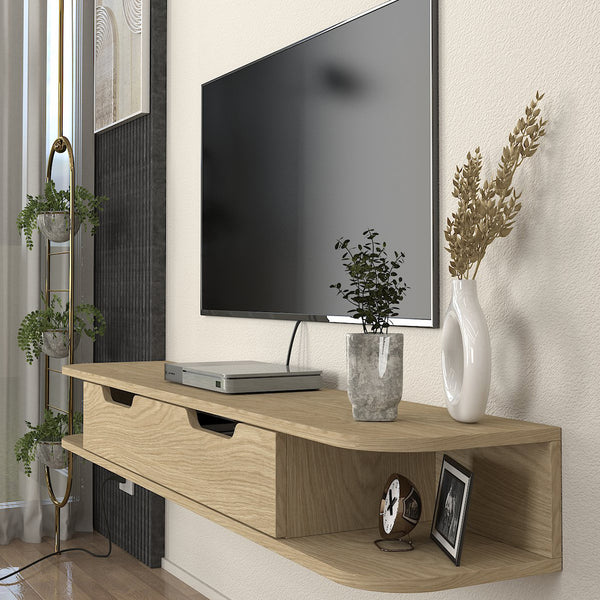 TV meubel Karjali zwevend 150x30x19 cm eikenkleurig [en.casa]