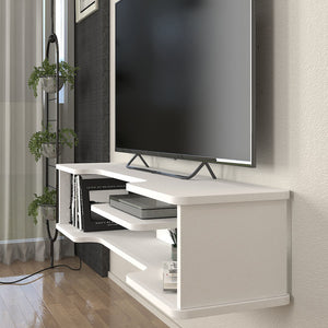 TV meubel Yrela zwevend 120x30x26 cm wit [en.casa]