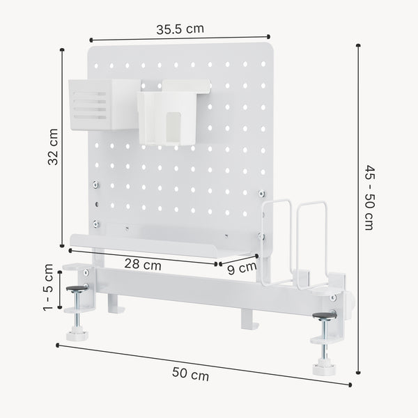 Bureau organizer Sauda 50x50 cm wit [en.casa]