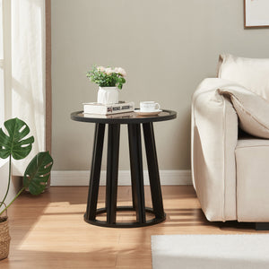 Bijzettafel Burgess 51xØ51 cm zwart en walnootkleurig [en.casa]