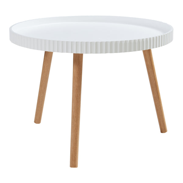 Salontafel Bongard rond Ø60x45 cm wit en naturel [en.casa]
