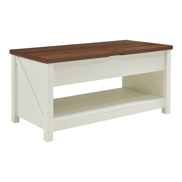 Salontafel Kasama 110x55x54 cm walnootkleurig en wit [en.casa]
