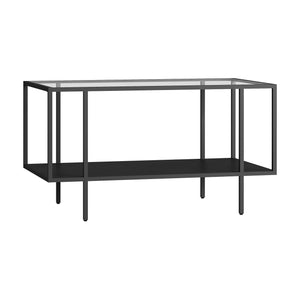 Salontafel Nynna gehard glas 90x50x50 cm zwart [en.casa]