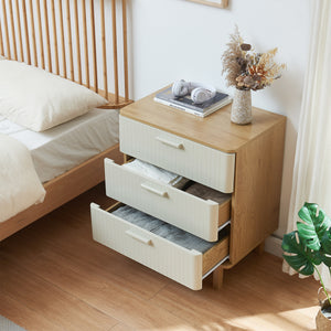 Commode Ferrersp 70x60x40 cm eikenkleurig havermout en naturel [en.casa]