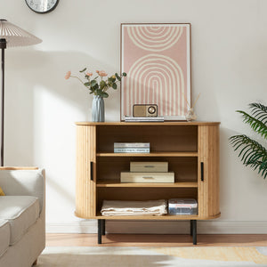 Schoenenkast Tvedestrand dressoir 100x40x80 cm naturel en zwart [en.casa]