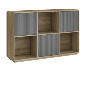 Dressoir Trömi 75x120x30 cm eikenkleurig en grijs [en.casa] 