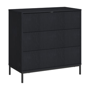 Ladekast Nykapin commode met 3 lades 80x80x40 cm zwart [en.casa] 