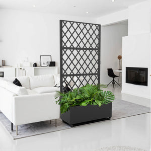 Roomdivider Malja met plantenbak 190x82x38 cm zwart casa.pro