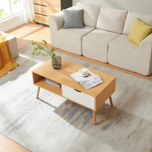 Salontafel Bordkak 100x48x45 cm eikenkleurig en wit [en.casa]