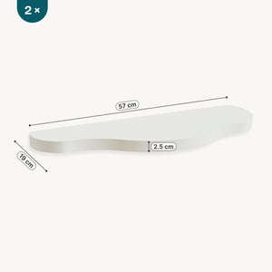 Kinder-wandrekset 2-delig Sirlstalo 57x19x3 cm Wit [en.casa]