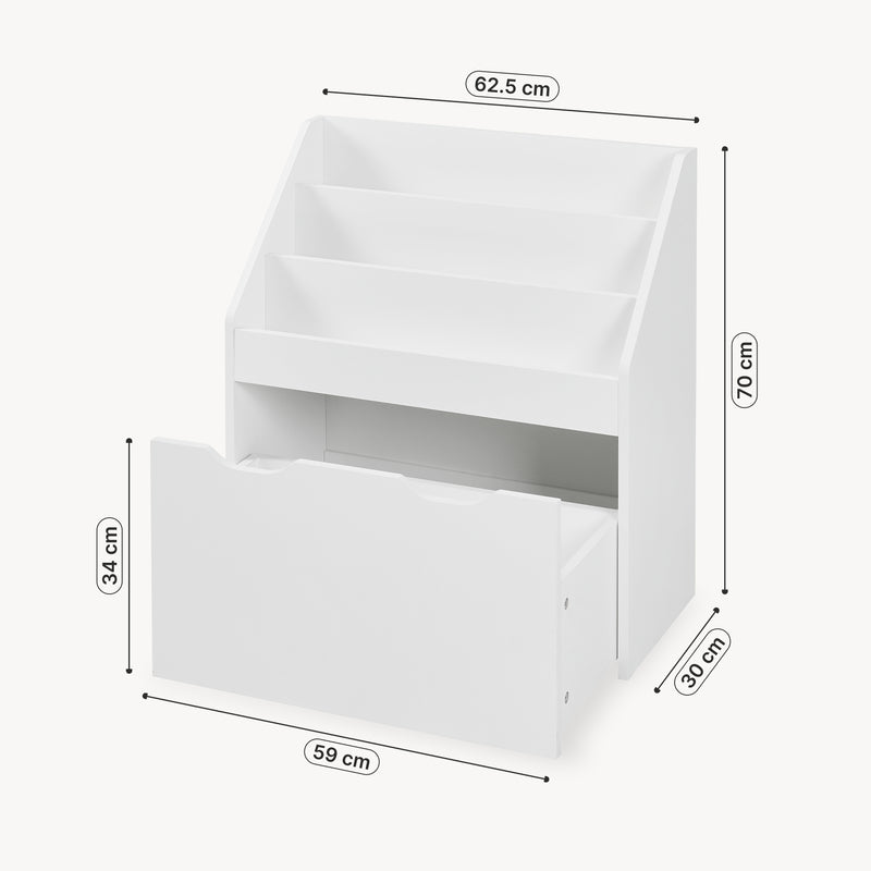 Maatschets Kinderrek Sirlstalo op wielen 70x63x30 cm wit [en.casa] 
