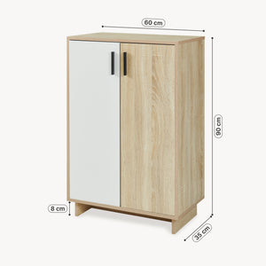 Opbergkast Kenta 60x35x90 cm sonoma eiken en wit [en.casa]