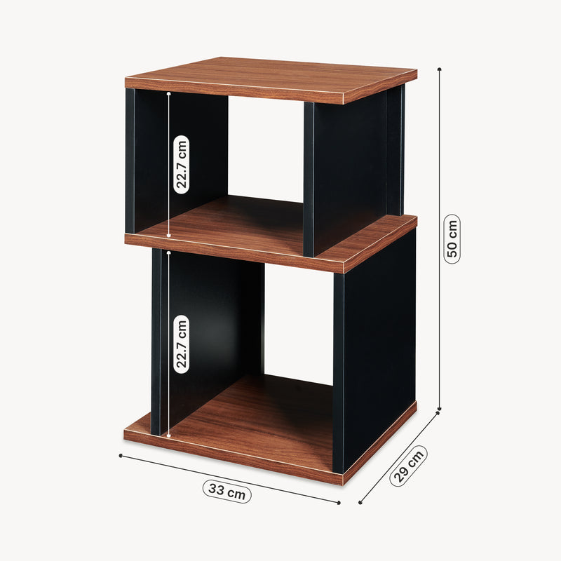 Maatschets Bijzettafel Trond 50x33x29 cm zwart en walnootlkleurig [en.casa] 