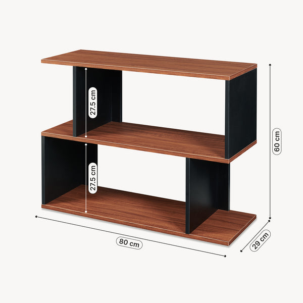 Bijzettafel Trond 80x29x60 cm Zwart/Walnootlook [en.casa]